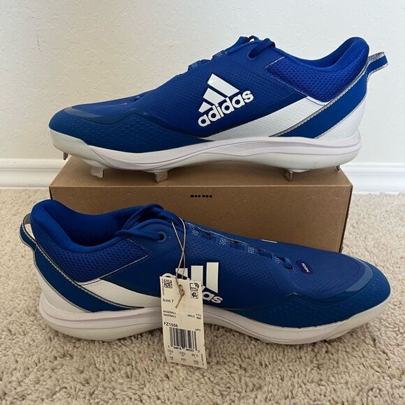 Adidas Icon 7 Baseball Metal Blue Cleats Shoes main image 8